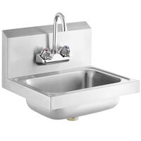 Steelton 17 inch x 15 inch Wall Mounted Hand Sink with Gooseneck Faucet