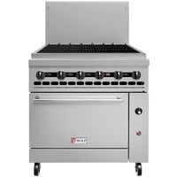 Wolf Challenger XL Series C36C-36CBN 36 inch Natural Gas Charbroiler with Convection Oven Base