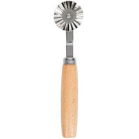 Ateco 1397 Stainless Steel Pastry Cutter with 1 3/8" Fluted Wheel and Wood Handle