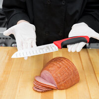 Mercer Culinary M22707RD Millennia® 7 inch Granton Edge Santoku Knife with Red Handle