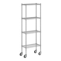 Regency 12" Wide NSF Chrome Wire 4-Shelf Kit with 64" Posts and Casters