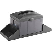 OneUp by Choice Smoke Black Tabletop Interfold Napkin Dispenser with Condiment Caddy