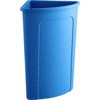 Lavex Janitorial 21 Gallon Blue Corner Round Trash Can