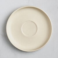 Acopa Pangea 6 inch Fog White Matte Porcelain Saucer - 24/Case
