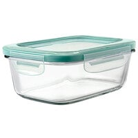 OXO Good Grips SmartSeal 3.5 Cup Clear Rectangular Glass Container with Leakproof Snap-On Lid