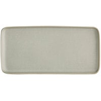 Acopa Pangea 13 inch x 6 1/2 inch Ash Matte Rectangular Porcelain Platter - 6/Case