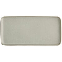 Acopa Pangea 13" x 6 1/2" Ash Matte Rectangular Porcelain Platter - 6/Case