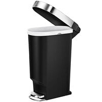 simplehuman CW1390 10.6 Gallon / 40 Liter Black Slim Step-On Trash Can