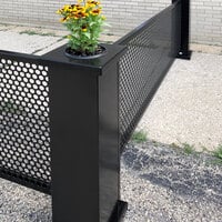 SelectSpace 10 inch x 10 inch x 36 inch Stock Black Stand-Alone Planter with Circle Top Cut Out