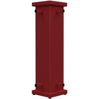 SelectSpace 10 inch x 10 inch x 36 inch Red Corner Planter with Square Top Cut-Out