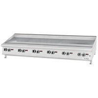 Garland GTGG72-G72M 72 inch Natural Gas Chrome Plated Countertop Griddle with Manual Controls - 162,000 BTU