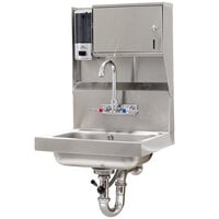 Advance Tabco 7-PS-80 Hand Sink With Towel And Soap Dispenser - 17 1/4 inch x 15 1/4 inch