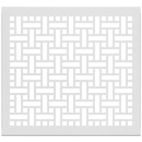 SelectSpace 3' White Square Weave Pattern Partition Panel