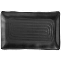 Acopa Izumi 14 inch x 9 inch Matte Black Melamine Platter - 12/Pack