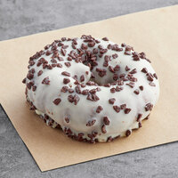 Europastry Dots White-Chocolate-Covered Chocolate Donut 3.1 oz. - 36/Case