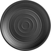 Acopa Izumi 12 5/8" Matte Black Melamine Coupe Plate - 12/Pack