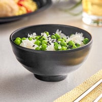 Acopa Izumi 8 oz. Matte Black Melamine Rice Bowl - 12/Pack