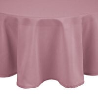 Intedge Round Pink 100% Polyester Hemmed Cloth Table Cover
