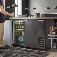 Beverage-Air BB48HC-1-B 48 inch Black Underbar Height Solid Door Back Bar Refrigerator
