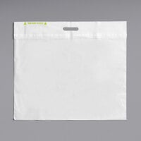 Fast Take Tamper-Evident White HDPE Carry Out Bag - 21 inch x 18 inch - 250/Case