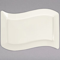 Fineline Wavetrends 1410-BO 8 1/2 inch x 13 1/2 inch Bone / Ivory Plastic Plate - 120/Case