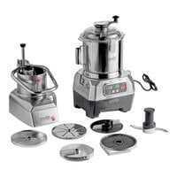 AvaMix Goliath DICE AFPC8SSDC Combination Food Processor with 8 Qt. Stainless Steel Bowl, Continuous Feed, and 4 Discs - 2 hp