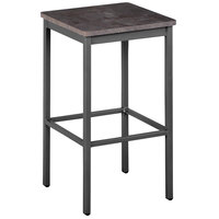 BFM Seating Trent Clear Coated Steel Counter Height Backless Barstool with Relic Rustic Copper Seat