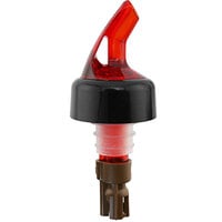 Franmara Bar-Pro .25 oz. Red Spout / Brown Tail Measured Liquor Pourer with Collar 8750 BU - 12/Pack
