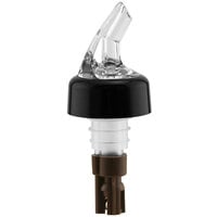 Franmara Bar-Pro .25 oz. Clear Spout / Brown Tail Measured Liquor Pourer with Collar 8760 BU - 12/Pack