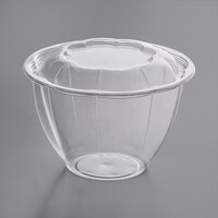 48 oz. Clear Plastic Rose Bowl with Lid - 150/Case