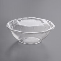 24 oz. Clear Plastic Rose Bowl with Lid - 150/Case
