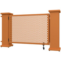 SelectSpace 62" x 10" x 34" Burnt Orange Circle Pattern Gate with Straight and Corner Planter Stands