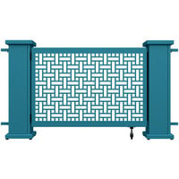 SelectSpace 62" x 10" x 34" Teal Square Weave Pattern Gate with Straight Planter Stands