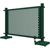 SelectSpace 56" x 10" x 34" Forest Green Circle Pattern Gate with Straight and Corner Stands