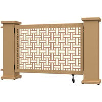 SelectSpace 62" x 10" x 34" Sand Square Weave Pattern Gate with Straight and Corner Planter Stands