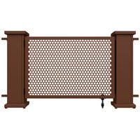 SelectSpace 62" x 10" x 34" Brown Circle Pattern Gate with Straight Planter Stands