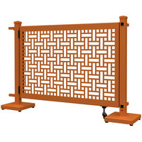 SelectSpace 56" x 10" x 34" Burnt Orange Square Weave Pattern Gate with Straight and Corner Stands