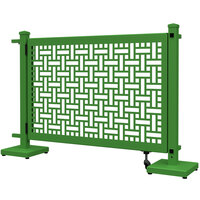 SelectSpace 56" x 10" x 34" Green Square Weave Pattern Gate with Straight and Corner Stands