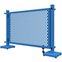 SelectSpace 56" x 10" x 34" Sky Blue Circle Pattern Gate with Straight and Corner Stands