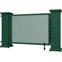SelectSpace 62" x 10" x 34" Forest Green Circle Pattern Gate with Straight and Corner Planter Stands