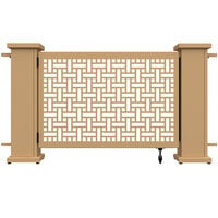 SelectSpace 62" x 10" x 34" Sand Square Weave Pattern Gate with Straight Planter Stands