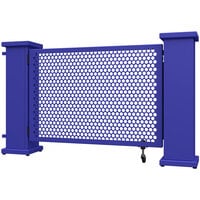 SelectSpace 62" x 10" x 34" Royal Blue Circle Pattern Gate with Straight and Corner Planter Stands