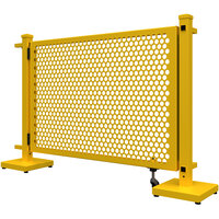 SelectSpace 56" x 10" x 34" Bright Yellow Circle Pattern Gate with Straight and Corner Stands