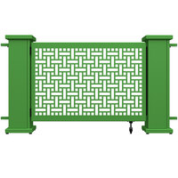 SelectSpace 62" x 10" x 34" Green Square Weave Pattern Gate with Straight Planter Stands