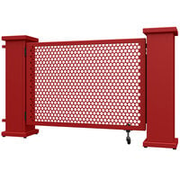 SelectSpace 62" x 10" x 34" Red Circle Pattern Gate with Straight and Corner Planter Stands