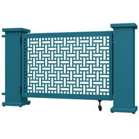 SelectSpace 62" x 10" x 34" Teal Square Weave Pattern Gate with Straight and Corner Planter Stands