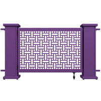 SelectSpace 62" x 10" x 34" Purple Square Weave Pattern Gate with Straight Planter Stands