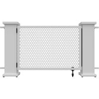 SelectSpace 62" x 10" x 34" White Circle Pattern Gate with Straight Planter Stands