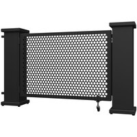 SelectSpace 62" x 10" x 34" Stock Black Circle Pattern Gate with Straight and Corner Planter Stands