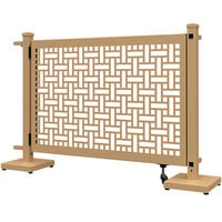 SelectSpace 56" x 10" x 34" Sand Square Weave Pattern Gate with Straight and Corner Stands